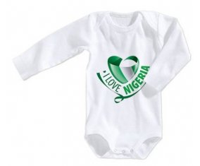 Body bébé I Love Nigeria taille 3/6 mois manches Longues