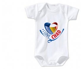 Body bébé I Love Chad taille 3/6 mois manches Courtes