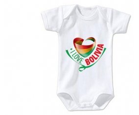 Body bébé I Love Bolivia taille 3/6 mois manches Courtes