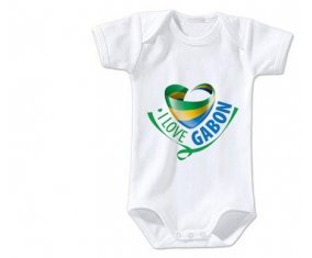Body bébé I Love Gabon taille 3/6 mois manches Courtes