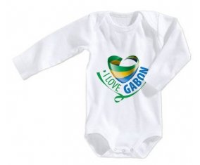 Body bébé I Love Gabon taille 3/6 mois manches Longues