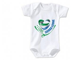 Body bébé I Love Sierra Leone taille 3/6 mois manches Courtes