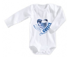 Body bébé I Love Greece maps taille 3/6 mois manches Longues