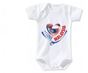 Body bébé I Love Malaysia taille 3/6 mois manches Courtes