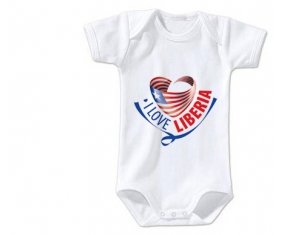 Body bébé I Love Liberia taille 3/6 mois manches Courtes
