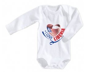 Body bébé I Love Liberia taille 3/6 mois manches Longues