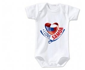 Body bébé I Love Samoa taille 3/6 mois manches Courtes