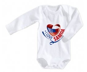 Body bébé I Love Samoa taille 3/6 mois manches Longues
