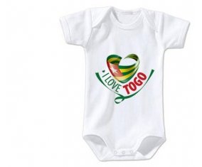 Body bébé I Love Togo taille 3/6 mois manches Courtes