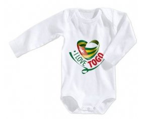 Body bébé I Love Togo taille 3/6 mois manches Longues