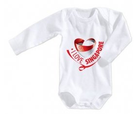 Body bébé I Love Singapore taille 3/6 mois manches Longues