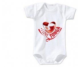 Body bébé I Love Tonga taille 3/6 mois manches Courtes