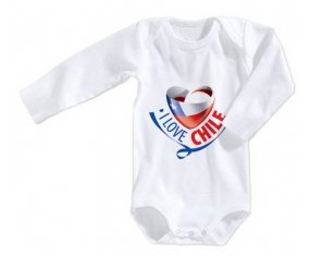 Body bébé I Love Chile taille 3/6 mois manches Longues