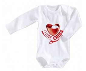 Body bébé I Love China taille 3/6 mois manches Longues