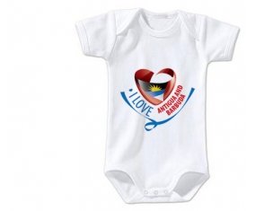 Body bébé I Love Antigua and Barbuda taille 3/6 mois manches Courtes