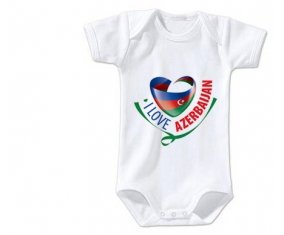 Body bébé I Love Azerbaijan taille 3/6 mois manches Courtes