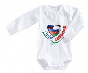 Body bébé I Love Azerbaijan taille 3/6 mois manches Longues