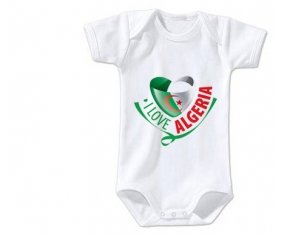 Body bébé I Love Algeria taille 3/6 mois manches Courtes