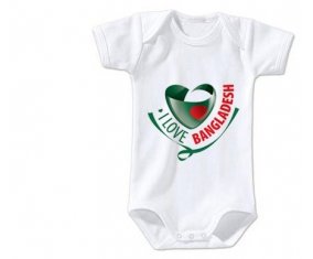 Body bébé I Love Bangladesh taille 3/6 mois manches Courtes