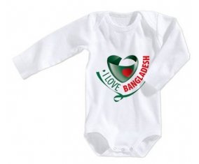 Body bébé I Love Bangladesh taille 3/6 mois manches Longues
