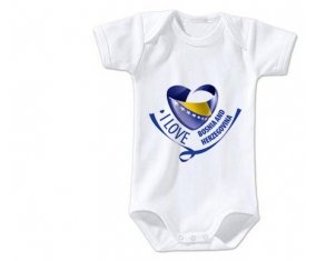 Body bébé I Love Bosnia and Herzegovina taille 3/6 mois manches Courtes