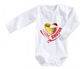 Body bébé I Love Bhutan taille 3/6 mois manches Longues