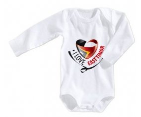 Body bébé I Love East Timor taille 3/6 mois manches Longues