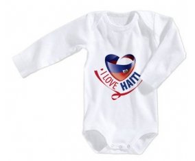 Body bébé I Love Haiti taille 3/6 mois manches Longues