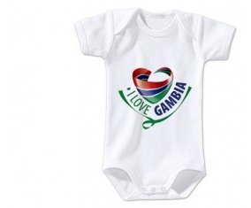 Body bébé I Love Gambia taille 3/6 mois manches Courtes