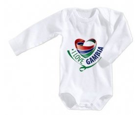 Body bébé I Love Gambia taille 3/6 mois manches Longues