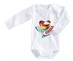 Body bébé I Love Ghana taille 3/6 mois manches Longues