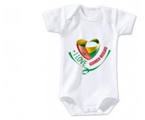 Body bébé I Love Guinea-Bissau taille 3/6 mois manches Courtes