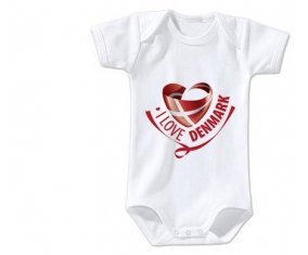 Body bébé I Love Denmark taille 3/6 mois manches Courtes