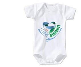 Body bébé I Love Djibbouti taille 3/6 mois manches Courtes