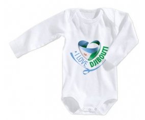 Body bébé I Love Djibbouti taille 3/6 mois manches Longues