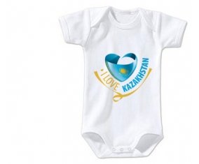 Body bébé I Love Kazakhstan taille 3/6 mois manches Courtes
