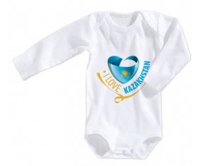 Body bébé I Love Kazakhstan taille 3/6 mois manches Longues