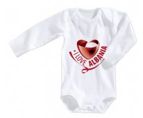 Body bébé I Love Albania taille 3/6 mois manches Longues