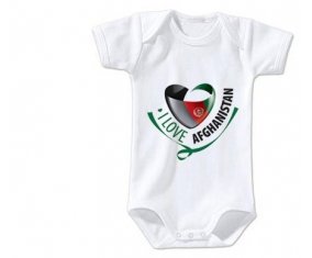 Body bébé I Love Afghanistan taille 3/6 mois manches Courtes