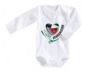 Body bébé I Love Afghanistan taille 3/6 mois manches Longues