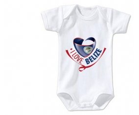 Body bébé I Love Belize taille 3/6 mois manches Courtes