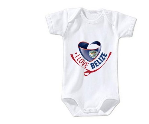 Body bébé I Love Belize taille 3/6 mois manches Courtes