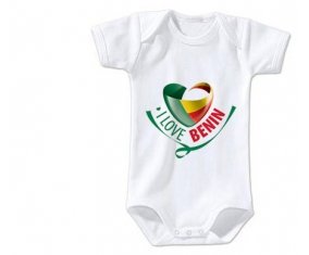 Body bébé I Love Benin taille 3/6 mois manches Courtes