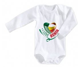 Body bébé I Love Benin taille 3/6 mois manches Longues