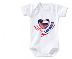 Body bébé I Love Cambodia taille 3/6 mois manches Courtes