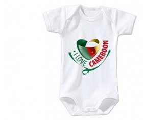 Body bébé I Love Cameroon taille 3/6 mois manches Courtes