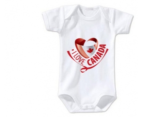 Body bébé I Love Canada taille 3/6 mois manches Courtes