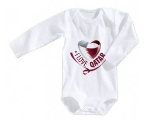 Body bébé I Love Qatar taille 3/6 mois manches Longues