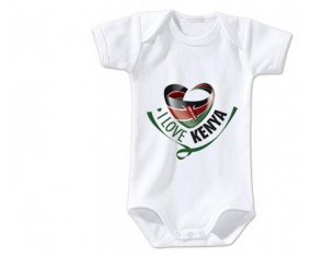 Body bébé I Love Kenya taille 3/6 mois manches Courtes