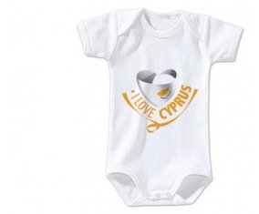 Body bébé I Love Cyprus taille 3/6 mois manches Courtes